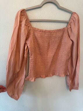 Blush smocked top, medium